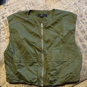 Olive Green Zip-Up Vest